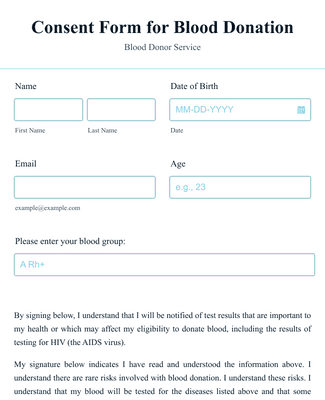 Blood Transfusion Consent Form Template | Jotform