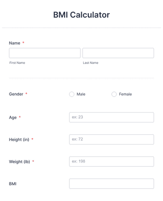 Form Templates: BMI Calculator