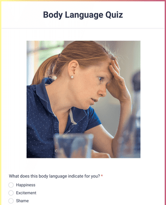 Body Language Quiz Form Template | Jotform