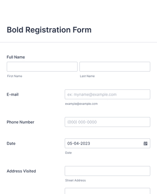 Bold Registration Form Template | Jotform