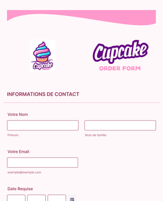 Form Templates: Bon De Commande De Cupcakes Colorés