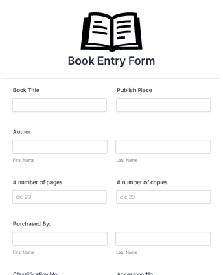 Form Templates: Book Entry Form