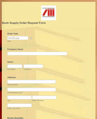 Book Supply Order Request Form