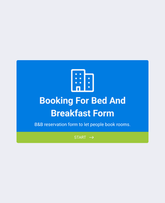 Booking for Bed and Breakfast Form