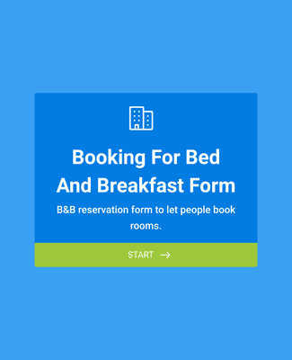 Form Templates: Booking For Bed And Breakfast Form