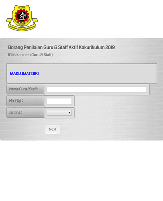 Borang Penilaian Guru & Staff Aktif Kokurikulum Form Template 