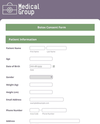 Botulinum Toxin Consultation Form Template | Jotform