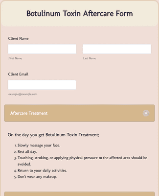 Botulinum Injection Form Botulinum Toxin Treatment Record Form Template | Jotform
