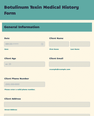 Botulinum Injection Form Botulinum Toxin Treatment Consent Form Template | Jotform