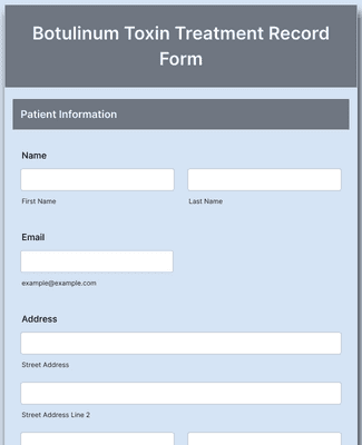 Botulinum Injection Form Botulinum Toxin Treatment Consent Form Template | Jotform