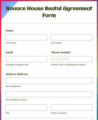 Form Templates: Bounce House Rental Agreement Form