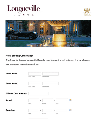 Form Templates: Boutique Hotel Booking Form