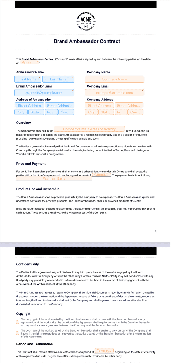 Boxing Contract Template - Sign Templates | Jotform