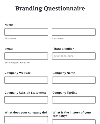 Form Templates: Branding Questionnaire
