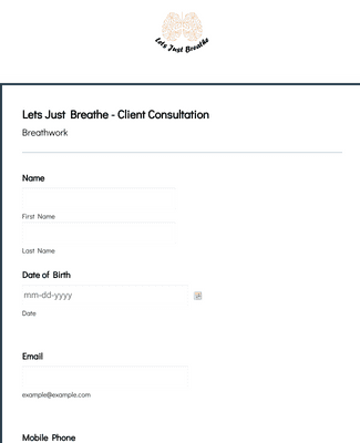 Breathwork Client Consultation Form