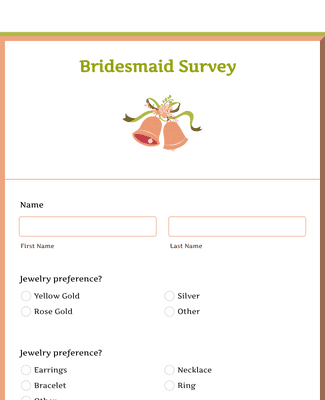 Form Templates: Bridesmaid Survey