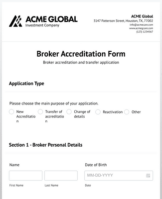 Broker Accreditation Form