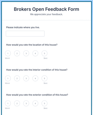 Real Estate Feedback Forms Form Templates JotForm