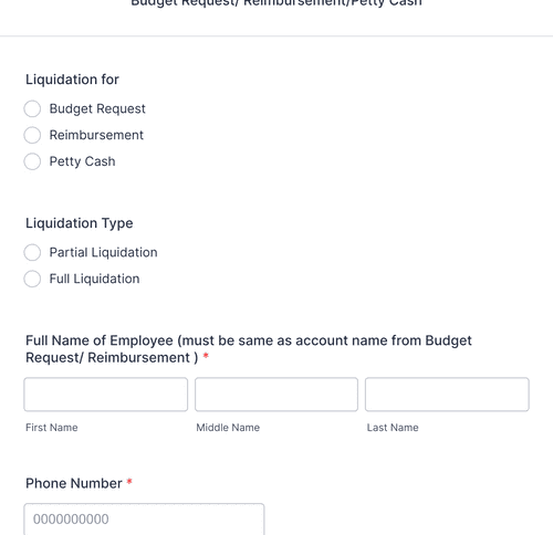 Budget Liquidation Form Template Jotform   Budget Liquidation Form Dbc7beb82f20535ac392b29de9f14ead Classic 