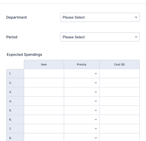 Form Templates: Budget Planning Form