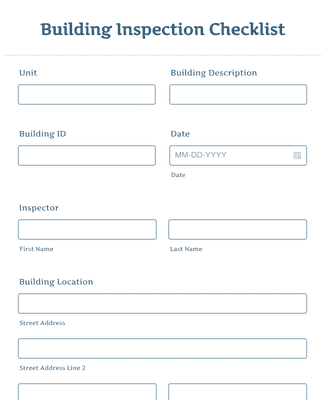 Form Templates: Building Inspection Checklist