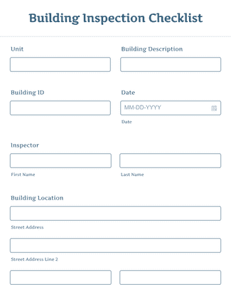 Form Templates: Building Inspection Checklist