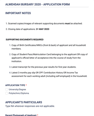 BURSARY APPLICATION Form Template | Jotform