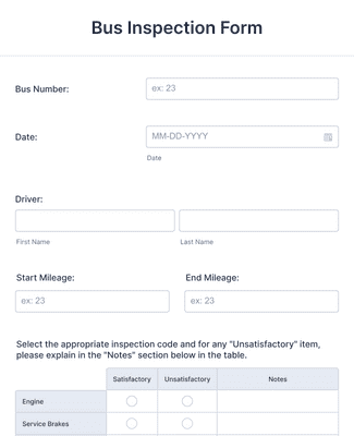 Bus Inspection Tool Crane Inspection Checklist Form Template | Jotform