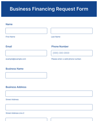 Business Financing Request Form