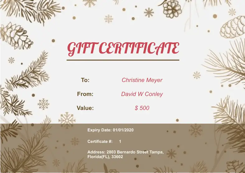 Free Gift Certificate Templates - PDF Templates | Jotform