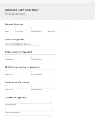 Form Templates: Business Loan Application Form
