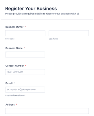 Template business-registration-form