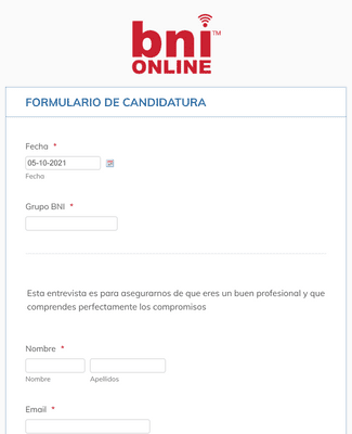 Business Registration Form in Spanish
