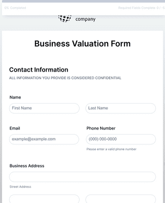 Business Valuation Form