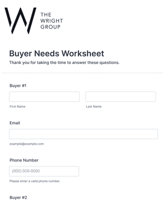 Buyer Needs Worksheet