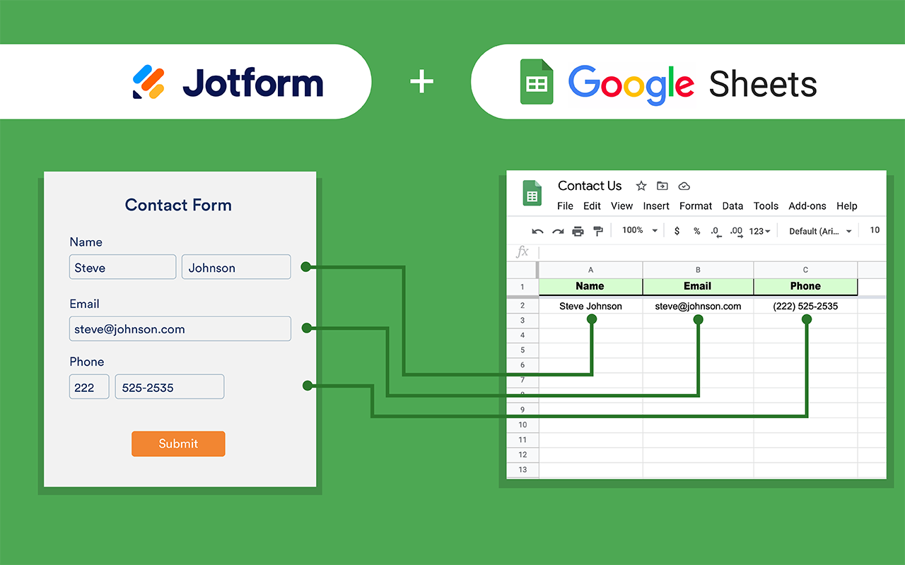 Planilhas Google Gest o De Dados Jotform