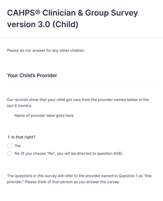 Chapps Questionnaire CAHPS® Clinician & Group Survey version 3.0 (Adult) Form Template | Jotform