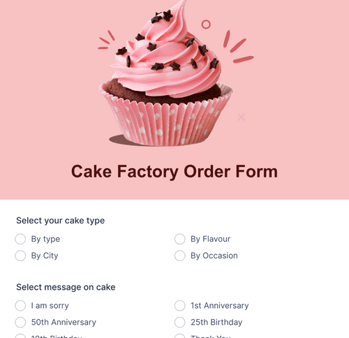 Form Templates: Cake Factory Order Form