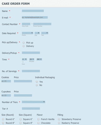 Cake Order Form
