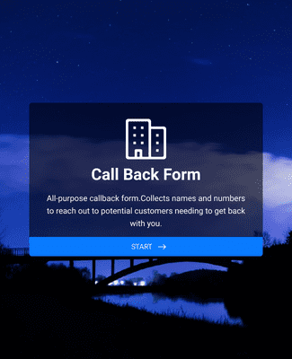 Form Templates: Call Back Form