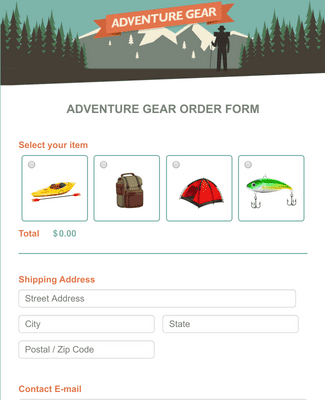 Camp Gear Order Form
