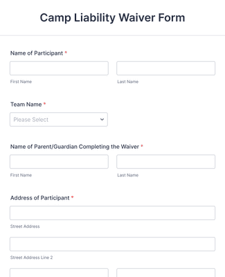 Camp Liability Waiver Form Template Jotform Camp Liability Waiver Form Template Jotform