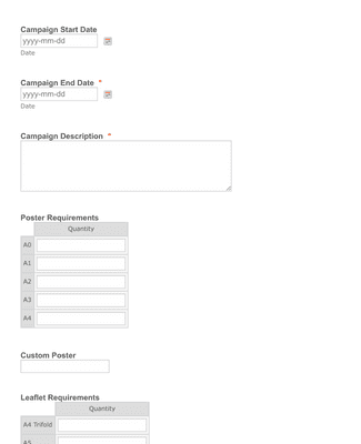 Form Templates: Campaign Material Request Form