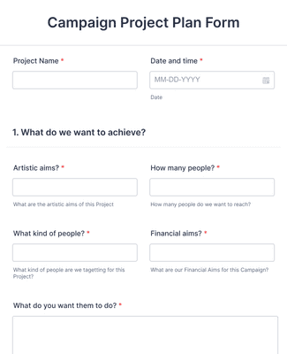 Campaign Project Plan Form Template | Jotform