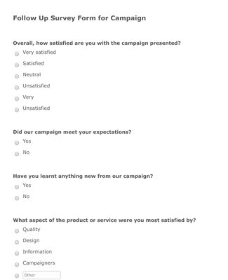 Form Templates: Campaign Survey Form