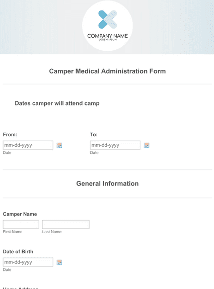 Camper Medical Administration Form