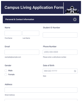 Campus Living Application Form Template | JotForm