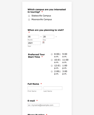 campus tour survey questions