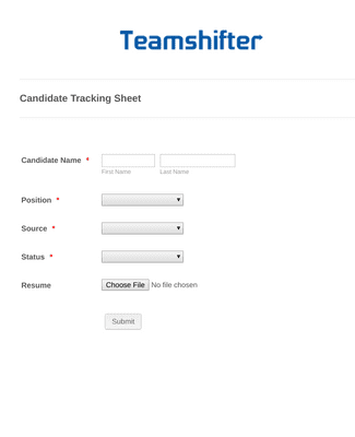 Form Templates: Candidate Tracking 