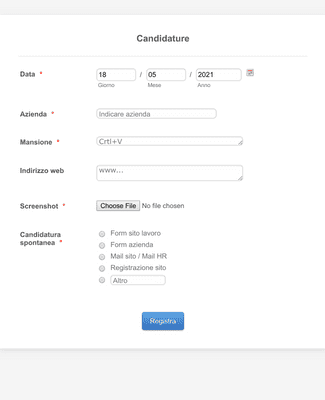 Form Templates: Candidature
